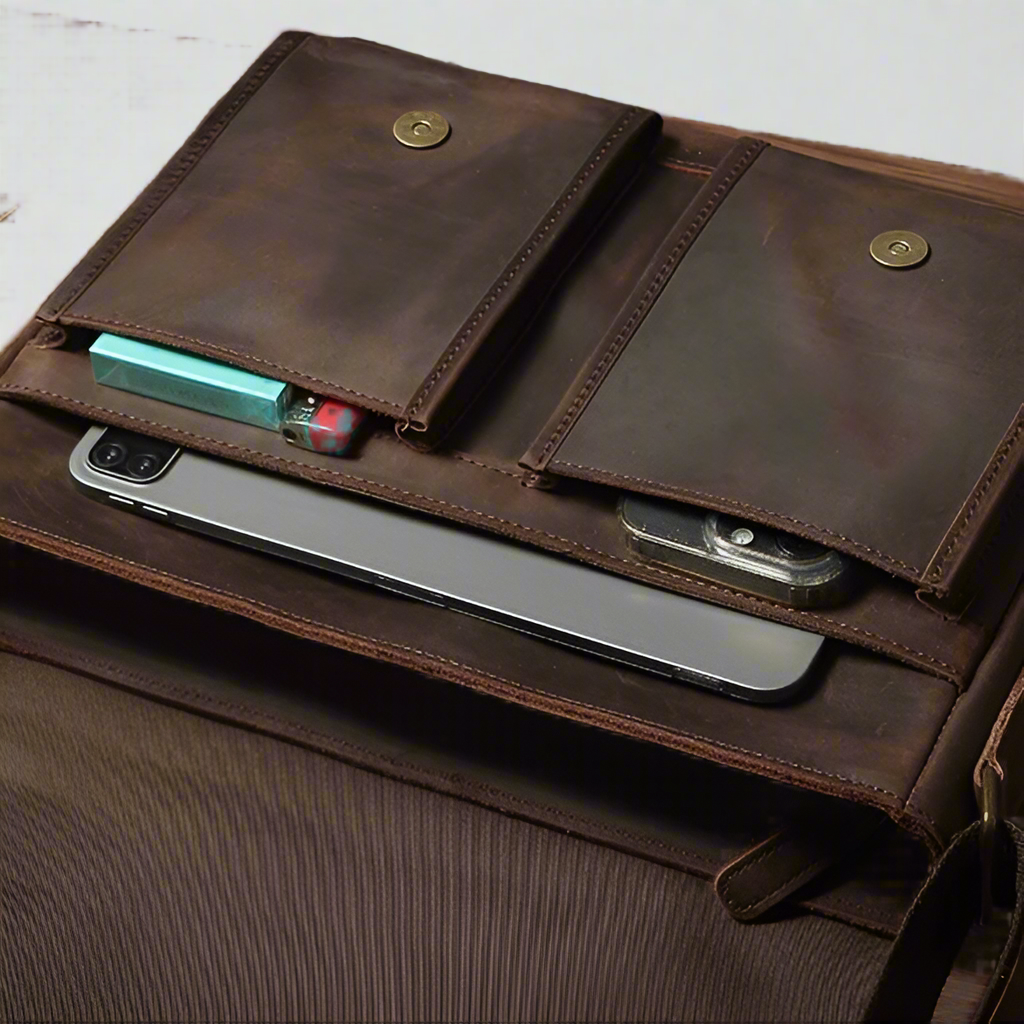 Lida Leather Messenger Satchel