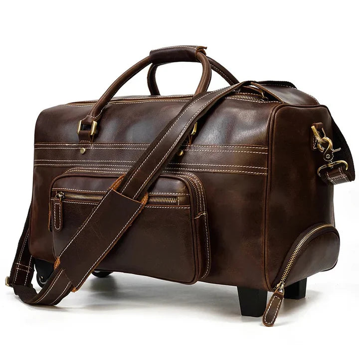 Newsbirds Rolling Leather Luggage